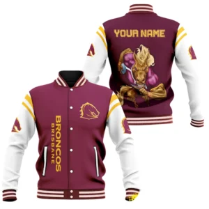 Brisbane Broncos Baseball Jacket, All Over Print Baseball Jacket Brisbane Broncos DNRL141712036