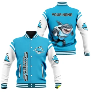 Cronulla Sharks Baseball Jacket, All Over Print Baseball Jacket Cronulla Sharks DNRL141712041