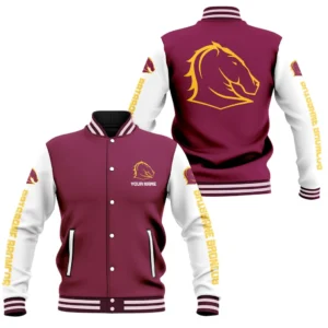 Brisbane Broncos Baseball Jacket, All Over Print Baseball Jacket Brisbane Broncos DNRL143712035