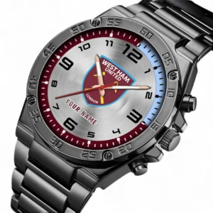 West Ham United Fans Gift Hand Watch, All Over Print Hand Watch For Sport Fan, Custom Name EPL100072825122