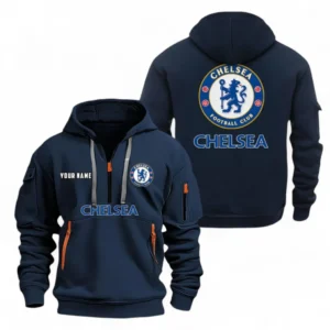 Chelsea Fans Gift Hoodie Half Zipper, All Over Print Hoodie Half Zipper For Sport Fan, Custom Name EPL104072925445-Navy