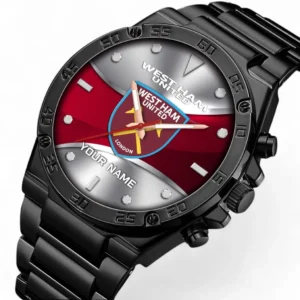 West Ham United Fans Gift Hand Watch, All Over Print Hand Watch For Sport Fan, Custom Name EPL105072925561