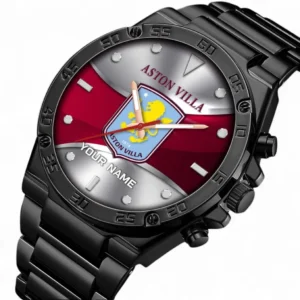 Aston Villa Fans Gift Hand Watch, All Over Print Hand Watch For Sport Fan, Custom Name EPL105072925570