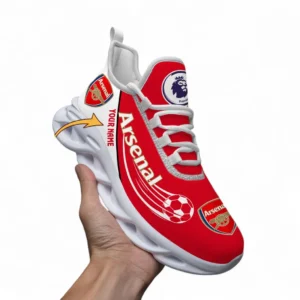 Arsenal Fans Gift Max Soul Shoes, All Over Print Max Soul Shoes For Sport Fan, Custom Name EPL108072925893-White
