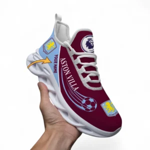 Aston Villa Fans Gift Max Soul Shoes, All Over Print Max Soul Shoes For Sport Fan, Custom Name EPL108072925897-White