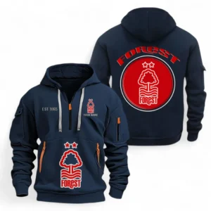Nottingham Forest F.C Fans Gift Hoodie Half Zipper, All Over Print Hoodie Half Zipper For Sport Fan, Custom Name EPL110073025239-Navy