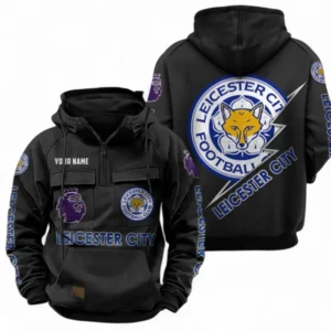 Leicester City Fans Gift Tactical Quarter Zip Hoodie, All Over Print Tactical Quarter Zip Hoodie For Sport Fan, Custom Name EPL113073025451-Black