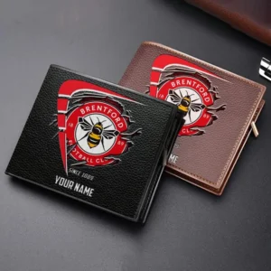 Brentford Fans Gift Horizontal Leather Wallet, All Over Print Horizontal Leather Wallet For Sport Fan, Custom Name EPL114073125345-Black