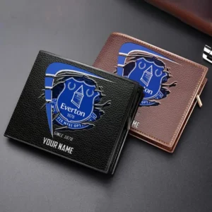 Everton Fans Gift Horizontal Leather Wallet, All Over Print Horizontal Leather Wallet For Sport Fan, Custom Name EPL114073125350-Black