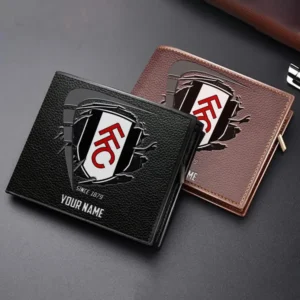 Fulham Fans Gift Horizontal Leather Wallet, All Over Print Horizontal Leather Wallet For Sport Fan, Custom Name EPL114073125351-Black