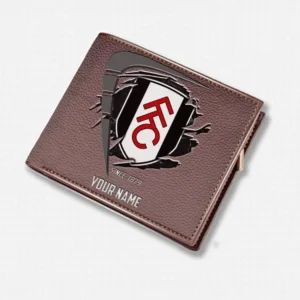 Fulham Fans Gift Horizontal Leather Wallet, All Over Print Horizontal Leather Wallet For Sport Fan, Custom Name EPL114073125351-Brown