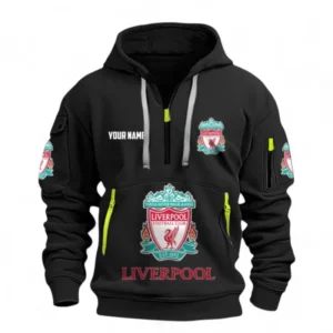 Liverpool Fans Gift Hoodie Half Zipper, All Over Print Hoodie Half Zipper For Sport Fan, Custom Name EPL116073125000-Black