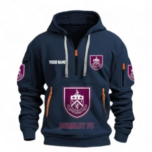Burnley Fans Gift Hoodie Half Zipper, All Over Print Hoodie Half Zipper For Sport Fan, Custom Name EPL116073125008-Navy