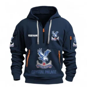 Crystal Palace Fans Gift Hoodie Half Zipper, All Over Print Hoodie Half Zipper For Sport Fan, Custom Name EPL116073125010-Navy