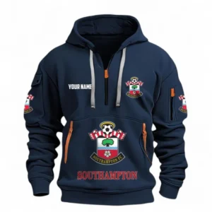 Southampton Fans Gift Hoodie Half Zipper, All Over Print Hoodie Half Zipper For Sport Fan, Custom Name EPL116073125014-Navy