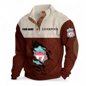 Liverpool Fans Gift Men's Stand Up Collar Base Shirt, All Over Print Men's Stand Up Collar Base Shirt For Sport Fan, Custom Name EPL117073125222-Dark Red