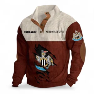 Newcastle United Fans Gift Men's Stand Up Collar Base Shirt, All Over Print Men's Stand Up Collar Base Shirt For Sport Fan, Custom Name EPL117073125228-Dark Red