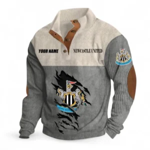 Newcastle United Fans Gift Men's Stand Up Collar Base Shirt, All Over Print Men's Stand Up Collar Base Shirt For Sport Fan, Custom Name EPL117073125228-Gray