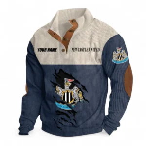 Newcastle United Fans Gift Men's Stand Up Collar Base Shirt, All Over Print Men's Stand Up Collar Base Shirt For Sport Fan, Custom Name EPL117073125228-Navy Blue