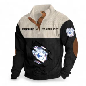 Cardiff City Fans Gift Men's Stand Up Collar Base Shirt, All Over Print Men's Stand Up Collar Base Shirt For Sport Fan, Custom Name EPL117073125240-Black