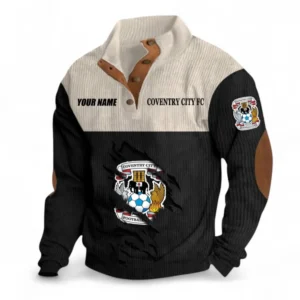 Coventry City Fans Gift Men's Stand Up Collar Base Shirt, All Over Print Men's Stand Up Collar Base Shirt For Sport Fan, Custom Name EPL117073125241-Black