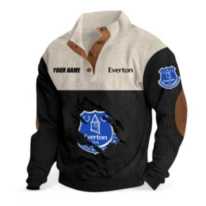 Everton Fans Gift Men's Stand Up Collar Base Shirt, All Over Print Men's Stand Up Collar Base Shirt For Sport Fan, Custom Name EPL117073125242-Black