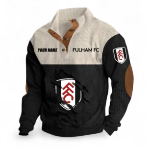 Fulham Fans Gift Men's Stand Up Collar Base Shirt, All Over Print Men's Stand Up Collar Base Shirt For Sport Fan, Custom Name EPL117073125243-Black