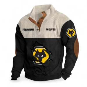 Wolverhampton Fans Gift Men's Stand Up Collar Base Shirt, All Over Print Men's Stand Up Collar Base Shirt For Sport Fan, Custom Name EPL117073125259-Black