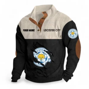 Leicester City Fans Gift Men's Stand Up Collar Base Shirt, All Over Print Men's Stand Up Collar Base Shirt For Sport Fan, Custom Name EPL117073125263-Black