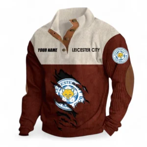 Leicester City Fans Gift Men's Stand Up Collar Base Shirt, All Over Print Men's Stand Up Collar Base Shirt For Sport Fan, Custom Name EPL117073125263-Dark Red