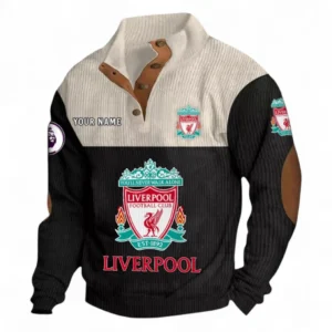 Liverpool Fans Gift Men's Stand Up Collar Base Shirt, All Over Print Men's Stand Up Collar Base Shirt For Sport Fan, Custom Name EPL118073125555-Black