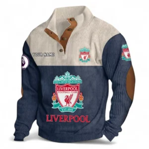 Liverpool Fans Gift Men's Stand Up Collar Base Shirt, All Over Print Men's Stand Up Collar Base Shirt For Sport Fan, Custom Name EPL118073125555-Navy Blue