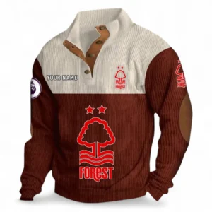 Nottingham Forest Fans Gift Men's Stand Up Collar Base Shirt, All Over Print Men's Stand Up Collar Base Shirt For Sport Fan, Custom Name EPL118073125565-Dark Red