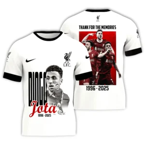 Diogo Jota In Memory T-Shirt 3D, All Over Print T-Shirt For Liverpool Fan EPL98070425678