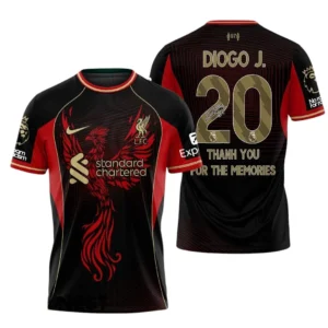 Diogo Jota T-Shirt 3D Thank You For The Memory For Liverpool Fan EPL98070425683