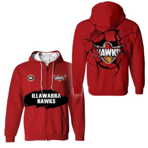 Illawarra Hawks Zipper Hoodie NBL 2025 For Fan Illawarra Hawks HVN1115IH070725ZHD