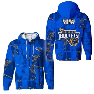 Brisbane Bullets Zipper Hoodie NBL 2025 For Fan Brisbane Bullets HVN1118BB071025ZHD