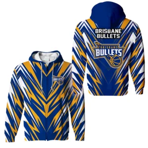 Brisbane Bullets Zipper Hoodie NBL 2025 For Fan Brisbane Bullets HVN1120BB071125ZHD