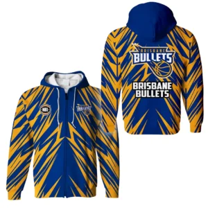 Brisbane Bullets Zipper Hoodie NBL 2025 For Fan Brisbane Bullets HVN1135BB071625ZHD