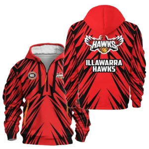 Illawarra Hawks Hoodie Half Zipper NBL 2025 For Fan Illawarra Hawks HVN1135IH071625HODZ