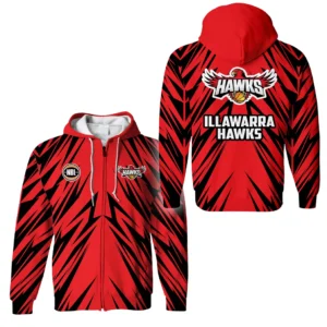 Illawarra Hawks Zipper Hoodie NBL 2025 For Fan Illawarra Hawks HVN1135IH071625ZHD