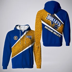 Brisbane Bullets Zipper Hoodie NBL 2025 For Fan Brisbane Bullets HVN1136BB071825ZHD