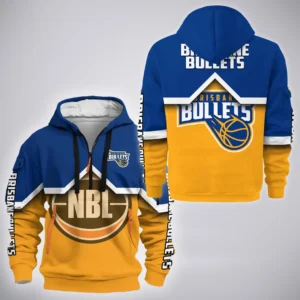 Brisbane Bullets Hoodie Half Zipper  NBL Australia 2025 For Fan Brisbane Bullets HVN1138BB071825HODZ