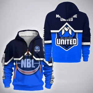 Melbourne United Hoodie Half Zipper  NBL Australia 2025 For Fan Melbourne United HVN1138MU071825HODZ
