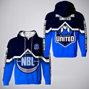 Melbourne United Zipper Hoodie  NBL Australia 2025 For Fan Melbourne United HVN1138MU071825ZHD