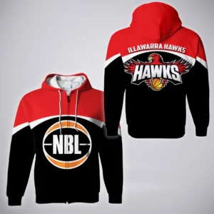 Illawarra Hawks Zipper Hoodie  NBL Australia 2025 For Fan Illawarra Hawks HVN1140IH071825ZHD