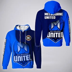 Melbourne United Zipper Hoodie  NBL Australia 2025 For Fan Melbourne United HVN1144MU071925ZHD