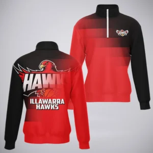 Illawarra Hawks Quarter-Zip Sweatshirt  NBL Australia 2025 For Fan Illawarra Hawks HVN1145IH071925QZ