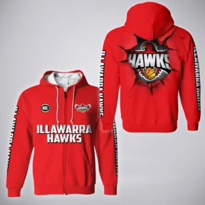 Illawarra Hawks Zipper Hoodie  NBL Australia 2025 For Fan Illawarra Hawks HVN1146IH071925ZHD