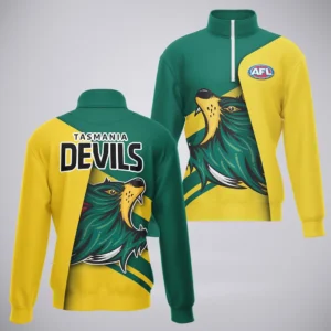 Tasmania  Football Club Quarter-Zip Sweatshirt  AFL 2025 For Fan Tasmania HVN1153TAS072125QZ